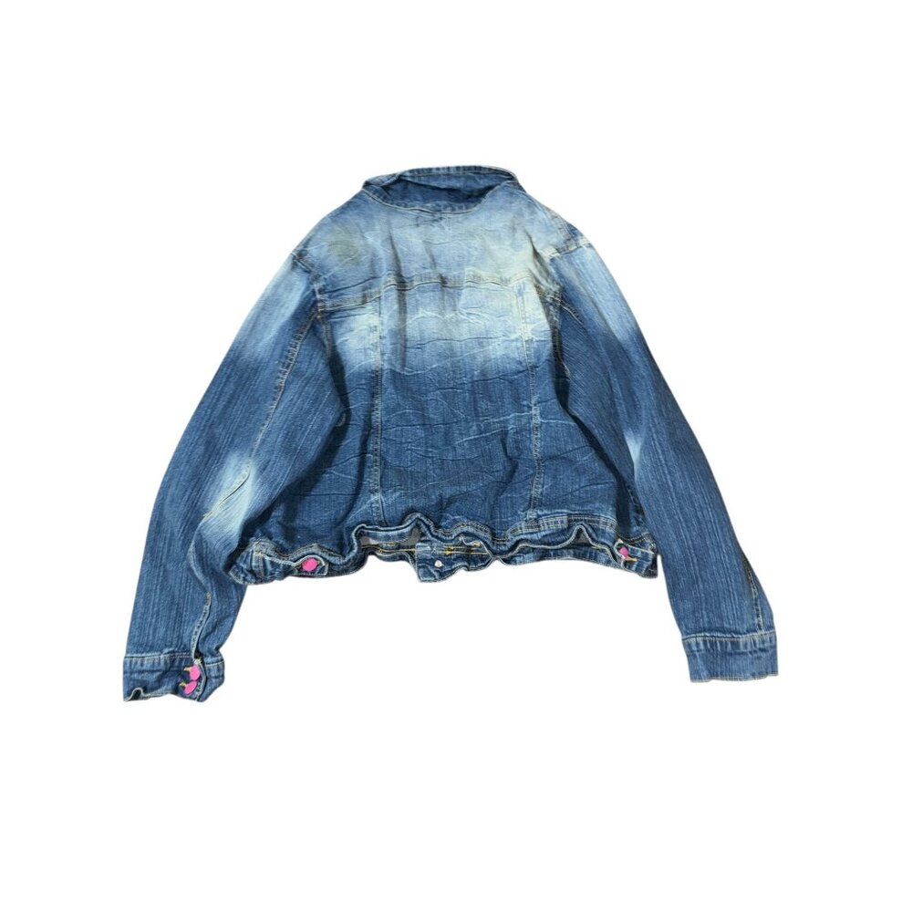 New Look Youth 2X Jean Jacket Pink Buttons - Picture 2 of 6